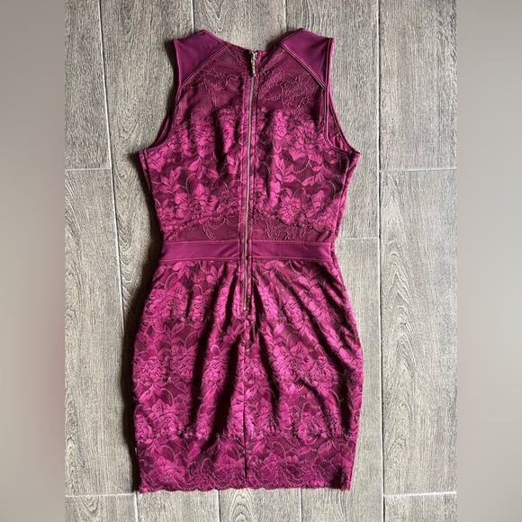 GUESS Magenta Lace Cocktail Dress | Size Small - Picture 6 of 8